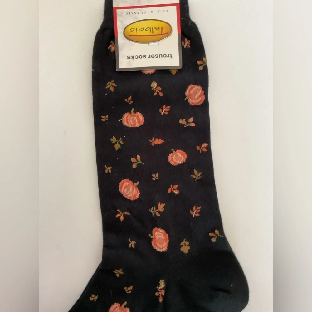 Talbots Pumpkin Fall Trouser Socks NWT